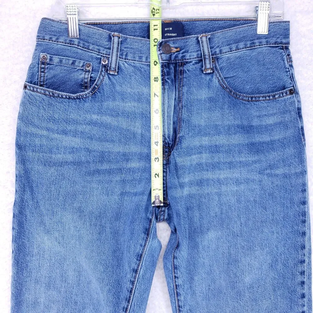 GAP Straight Blue Jeans Mens Size 30 x 32 Casual Regular Fit Mid Rise Denim
